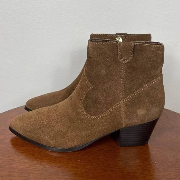New Villa Rouge Willie Ankle Booties in Russet Suede Women's Size 5.5 - Picture 4 of 10